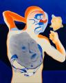 Paul Glaw: Der ewige Demonstrant, 2021, Öl auf Leinwand, 150 x 120 cm 

